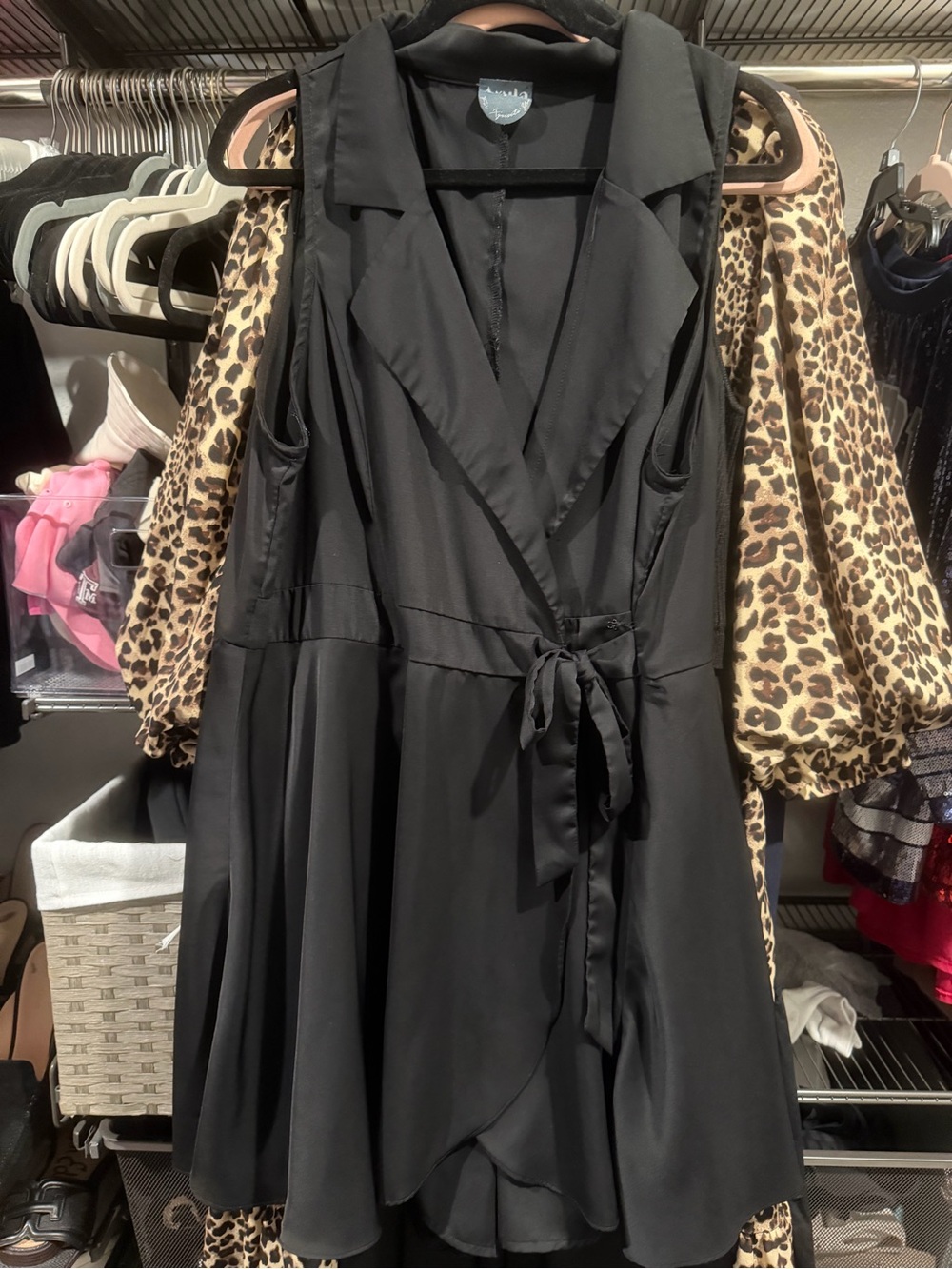 Arula Black Sleeveless Wrap Romper